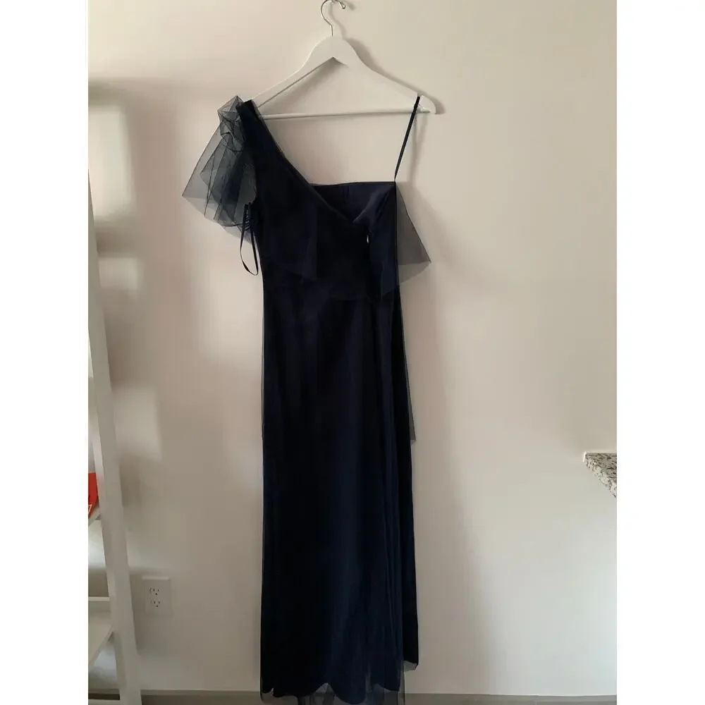 BCBG High Low Maxi Sequin Silk Tulle One Shoulder Dress Size 6 NWT - Picture 3 of 4